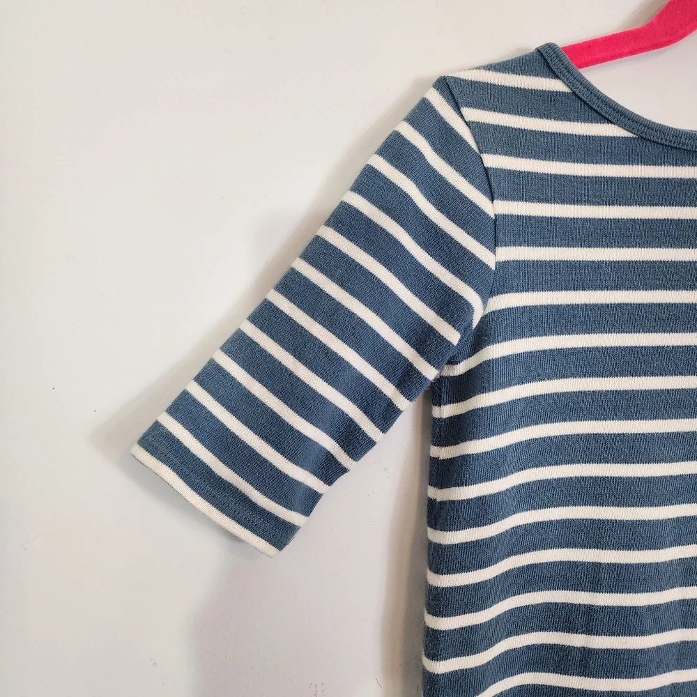 Tea Collection Yumi Floral Embroidered 100% Cotton Striped Dress Girls Size 6 - Picture 3 of 11